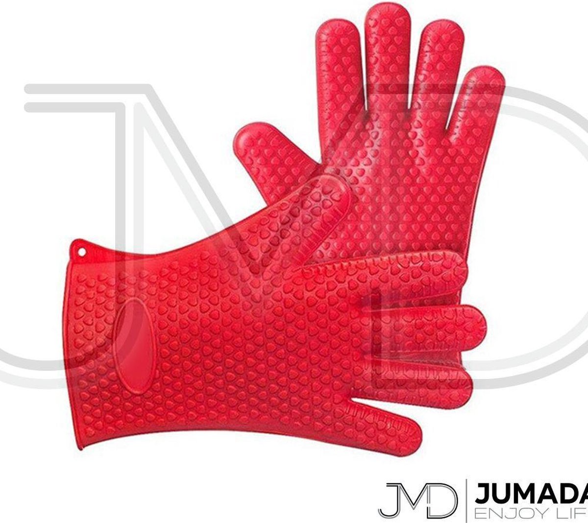 Hittebestendige Siliconen Ovenwant - Antislip BBQ & Keuken Handschoen - 2 Stuks - Rood