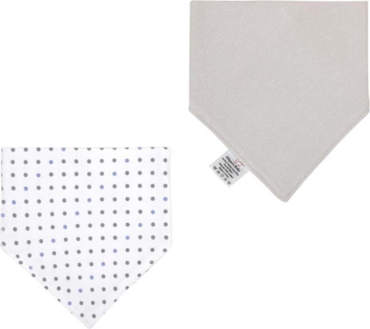 Biologische Katoenen Baby Sjaal/Slabbertje (Grijs en wit 2 stuks) - Doek Bandana - Slabbetje pasgeboren Baby Jongen - Waterdicht