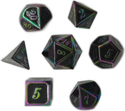 Color Changing Zwart Wit | Dungeons and Dragons D&D Premium Dice |Incl Bewaarzakje| Set van 7 | DnD | Metalen Dobbelstenen met Pouch | High Quality