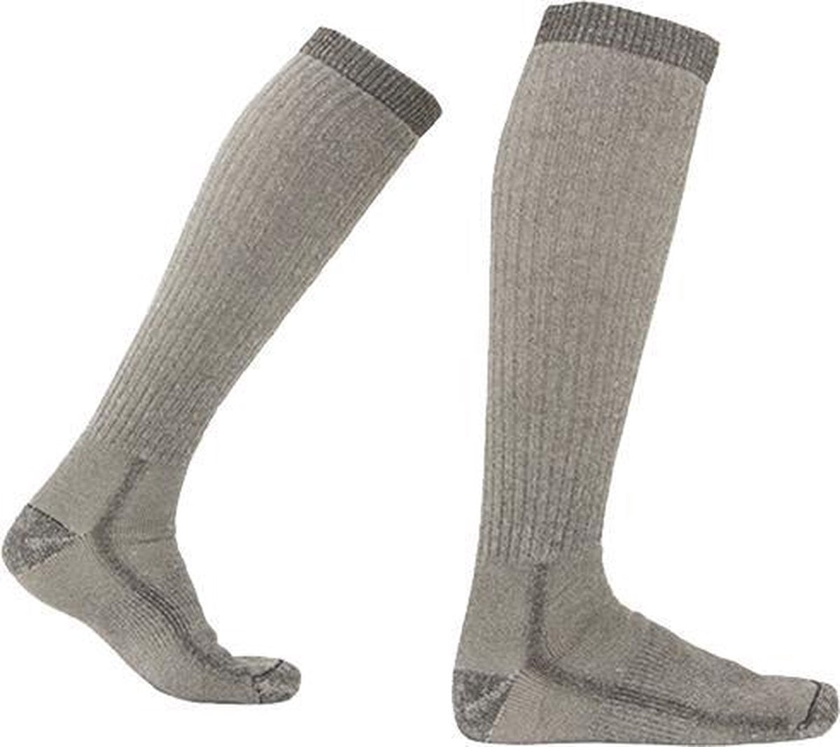 2-Pack Merino Wollen Kniekousen met Badstof Voering S8 - Unisex - Grijs - Maat 46-48