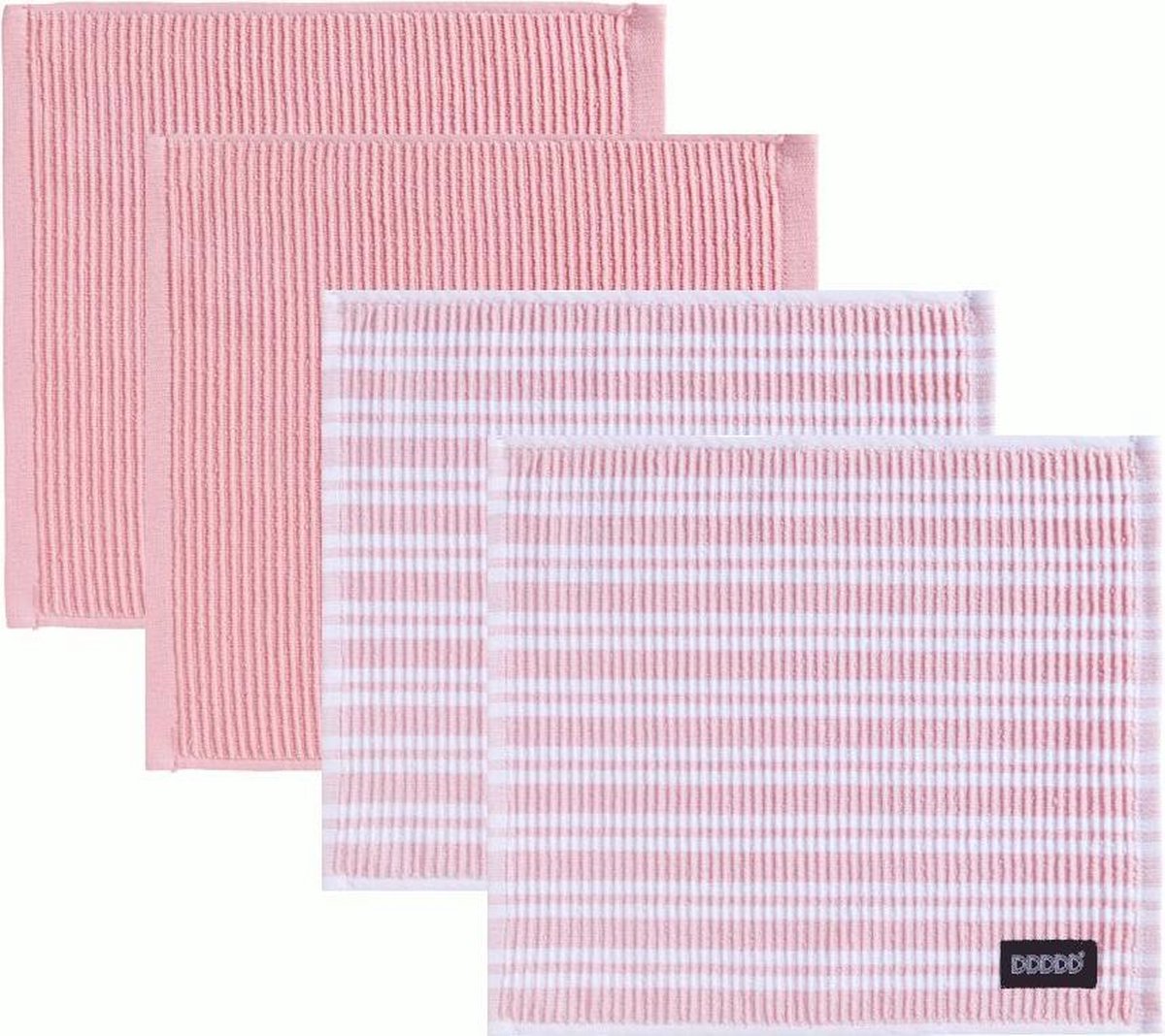 DDDDD Vaatdoek Basic Neutral Pink/Classic Pink (2 + 2 stuks)