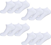 12 PAAR Enkelsokken | Unisex | Sokken Heren Sokken Dames | Katoen | Maat 39-42 | Witte Sokken | Duurzaam |