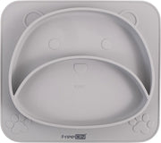 FreeON Siliconen baby bordje met vakken - Antislip bordje - Beer - Grijs