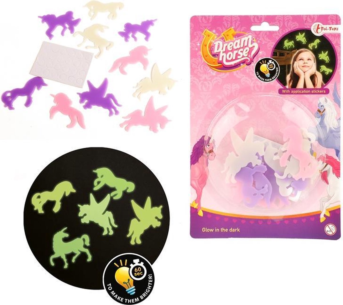 Toi-toys Glow In The Dark Vormen Eenhoorns 12-delig