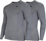 2-Pack Donnay compressie shirt Lange mouw - Baselayer - Heren - Maat XL - Grijs gemêleerd