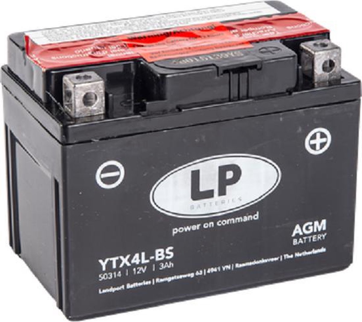 AGM Accu - 12V 3AH voor 2 takt scooters (onderhoudsvrij)