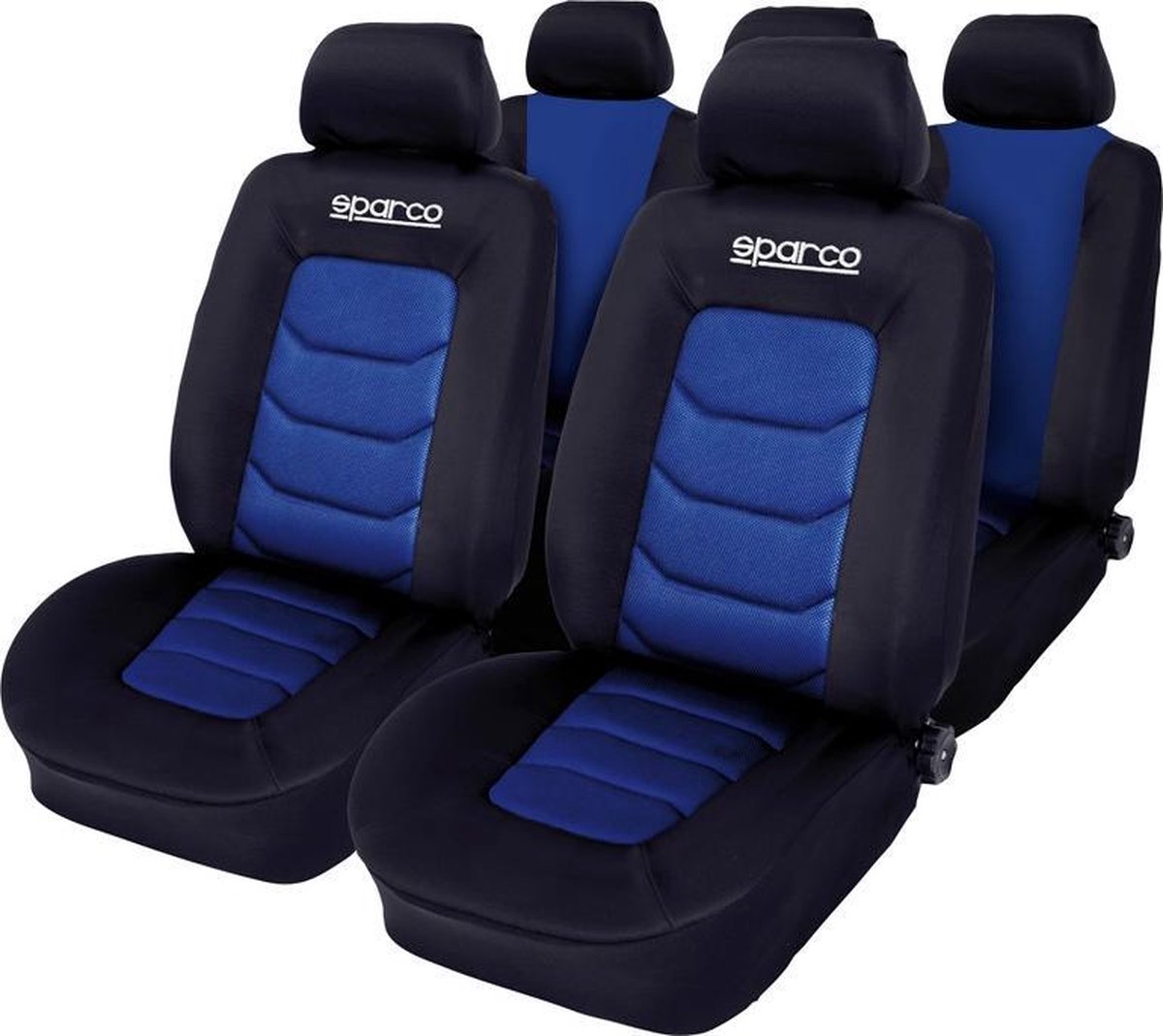 Stoelhoezenset Sparco Zwart / Blauw