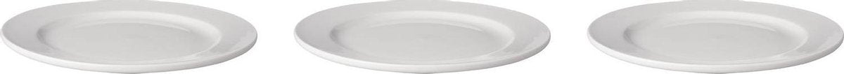 Mammoet Bord brede rand Budgetline 24.5 cm Wit Porselein 3 stuk(s)