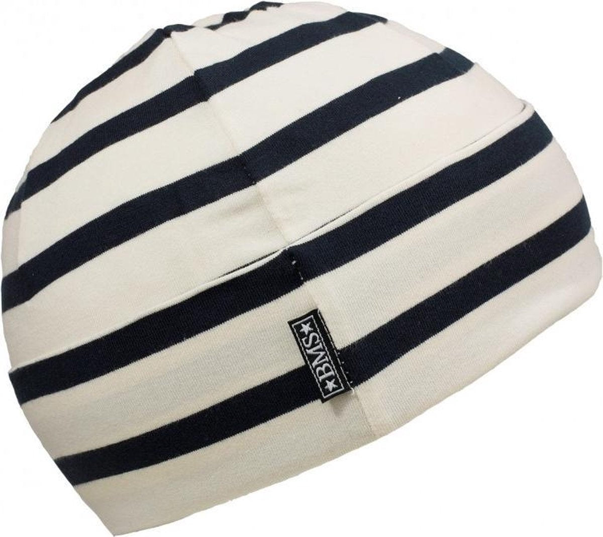 Wit met blauw gestreepte muts van BMS L
