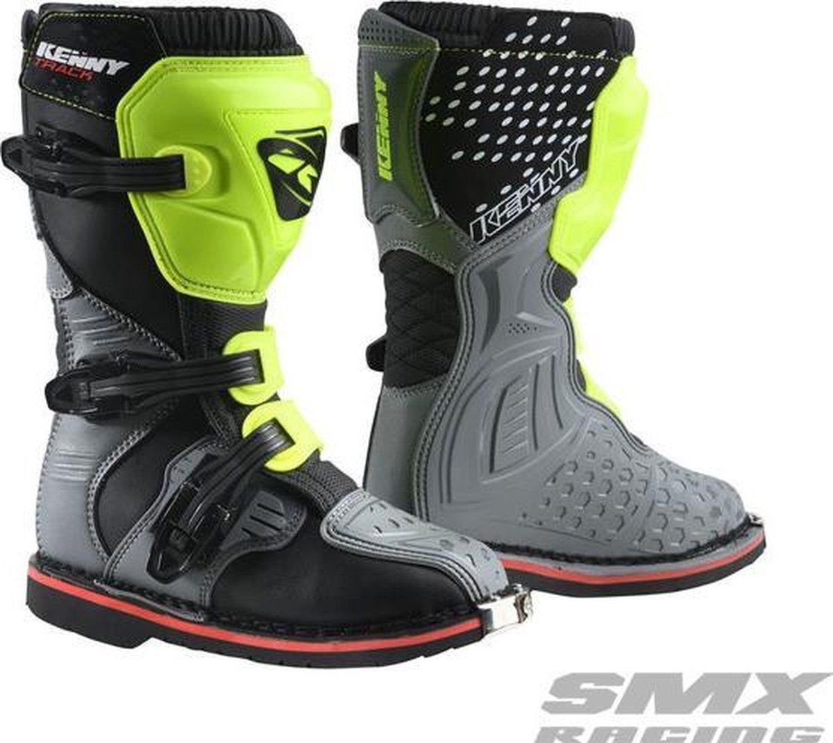 Kenny Kinder / Junior / Kids Crosslaars | Track | Grijs / Fluo Geel - Maat 36