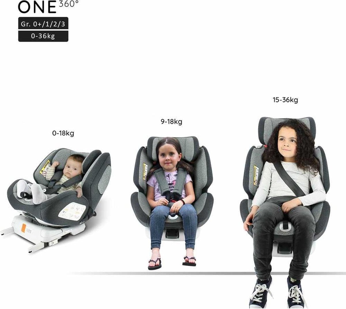 MIGO - Autostoel One ISOFIX 360° draaibaar vanaf de geboorte tot ongeveer 36 kg GR 0/1/2/3