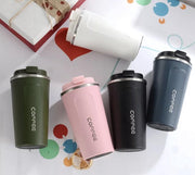 Koffiebeker To Go - RVS thermosbeker - Drinkfles - Herbruikbare koffiebeker - 500 ml - Blauw