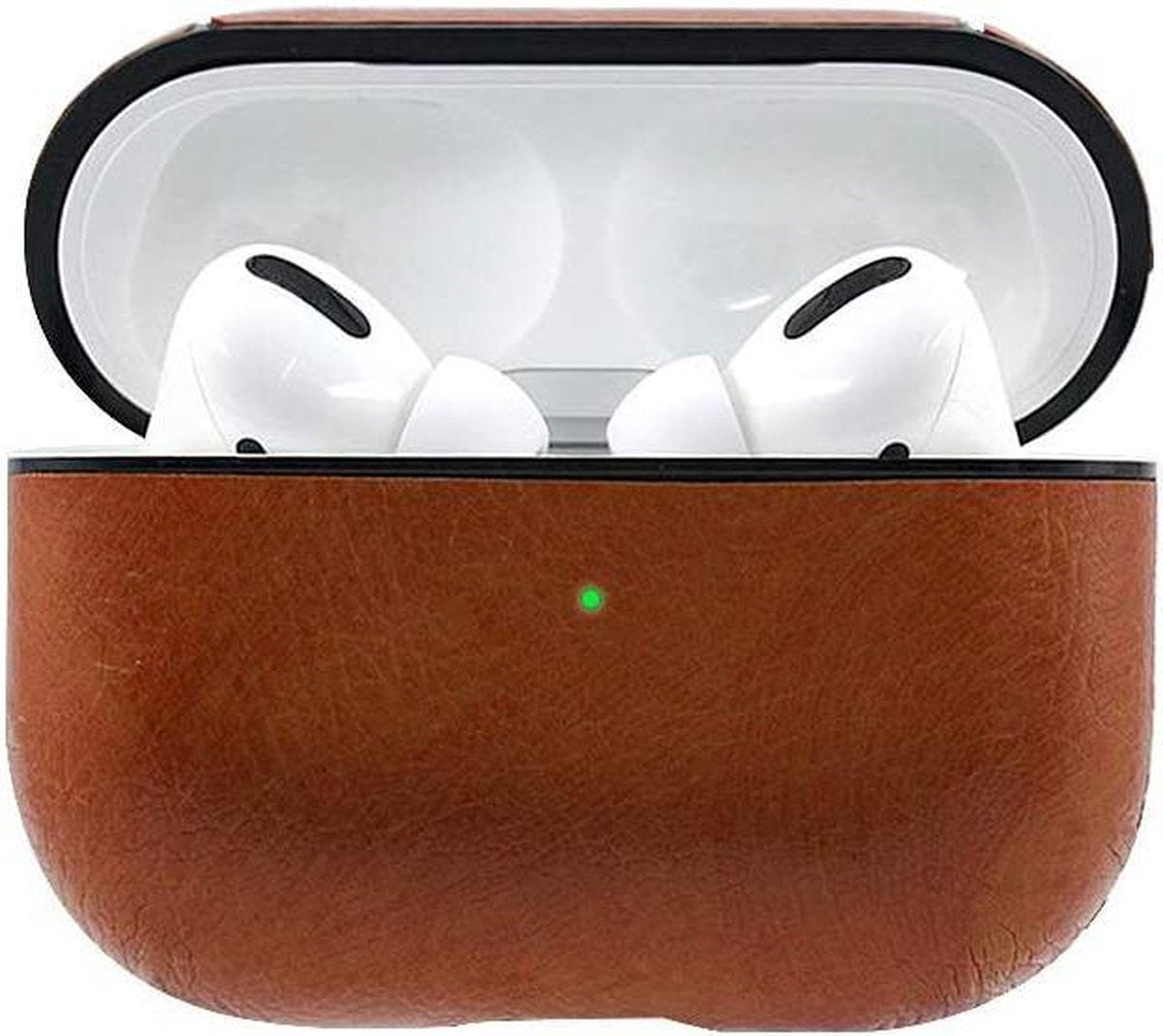 Airpods Pro Case - Premium Leer - Perfecte Pasvorm - Cliphanger - Hoesje uitsluitend geschikt voor de Apple Airpods Pro - Bruin