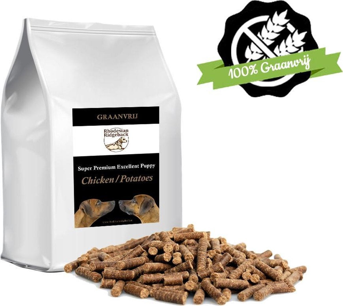 Geperste puppy brokken kip aardappel 10 KG - Rhodesian Ridgeback