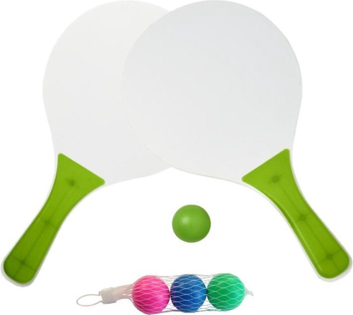 Houten beachball set groen met extra balletjes - Strandspelletjes