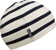 Wit met blauw gestreepte muts van BMS M