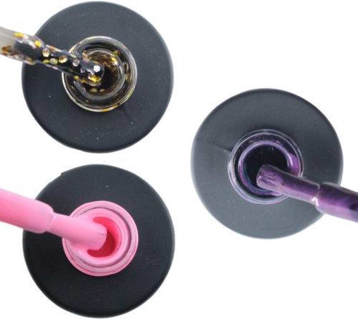 Influence Gellac 3 x 10 ml - GLAMOROUSGOLD & PERKYPINK & PASSIONATEPURPLE - UV / LED Gellak - Gel nagellak - Gel lak - Goud / Zilver / Glitter Roze Paars / Glitter / Lila