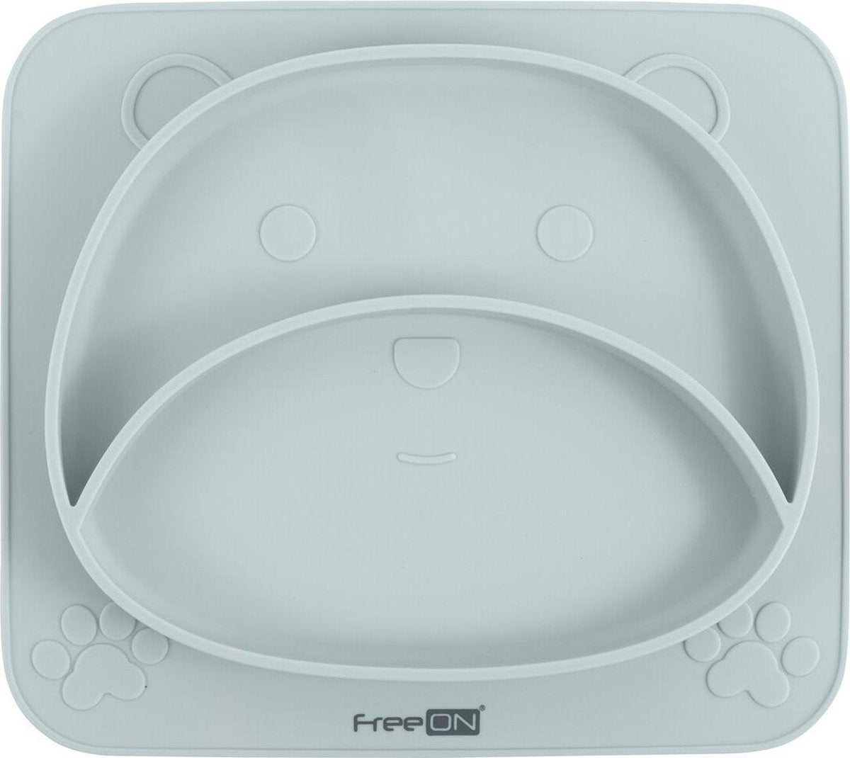 FreeON Siliconen baby bordje met vakken - Antislip bordje - Beer - Groen