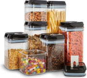 KitchenBrothers Voorraadpotten - Luchtdichte Deksels - 7 Stuks - Herschrijfbare Labels - Kunststof