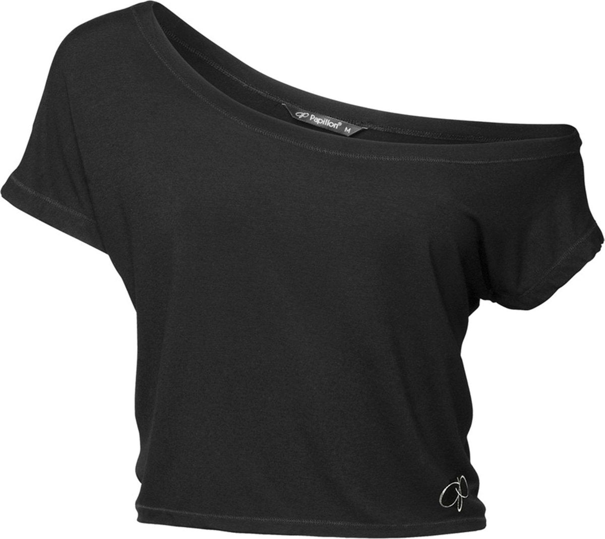 Papillon Top Short Sportshirt - Maat XL  - Vrouwen - zwart