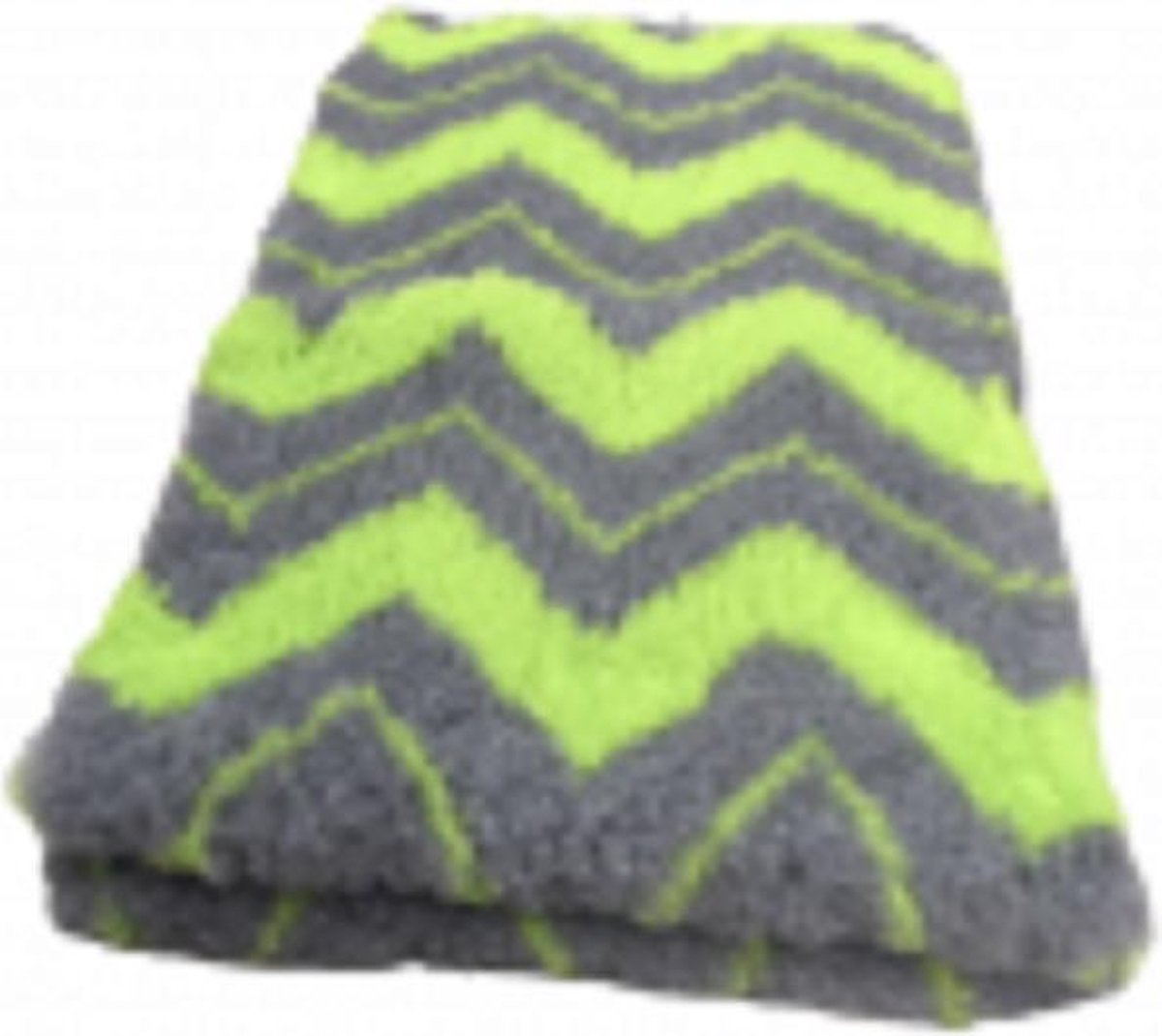 2 Stuks - Vetbed - Dierenmat - Dierenkleed - Hondenkleed - ZIG ZAG - Antraciet Limegroen - Latex Anti Slip - 75 x 50 cm - Machine wasbaar