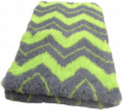 2 Stuks - Vetbed - Dierenmat - Dierenkleed - Hondenkleed - ZIG ZAG - Antraciet Limegroen - Latex Anti Slip - 75 x 50 cm - Machine wasbaar