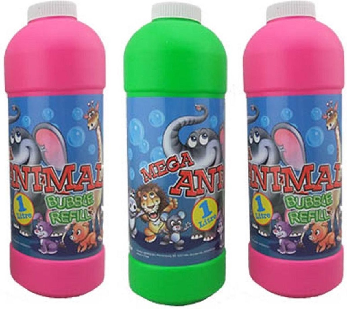 3x Bellenblaas navulling 1 liter - Bellenblaasmix navulverpakking - Bellenblazen vullen vloeistof - Bellenblaassop - Kinderspeelgoed buitenspeelgoed