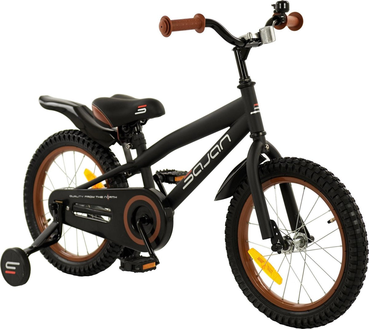 Sajan Explore Kinderfiets - 16 inch - Mat-Zwart - Jongensfiets