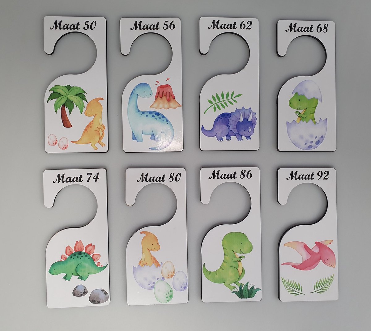 Kastverdelers DINO's maat 50 t/m 92 - maathangers - baby - baby kleding - kleding kast - organizer - babykleding ordenen