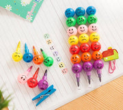 2 stuks Smiley stiften met 7 kleuren