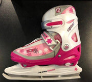Nijdam 3149 Junior Kunstschaats Verstelbaar - Maat 34-37 - Semi-softboot - Fuchsia/Wit