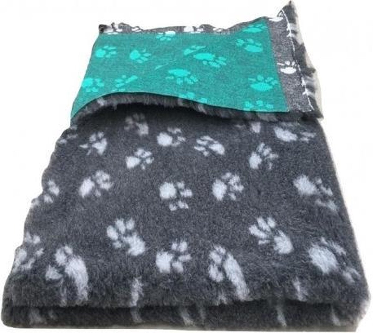Vetbed Hondenbed Hondenkleed Antraciet met Voetprint . Xtra Strong achterzijde. 150x100cm