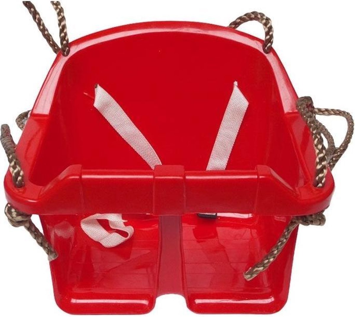 Babyschommel Basic Kunststof Rood met PP Touwen