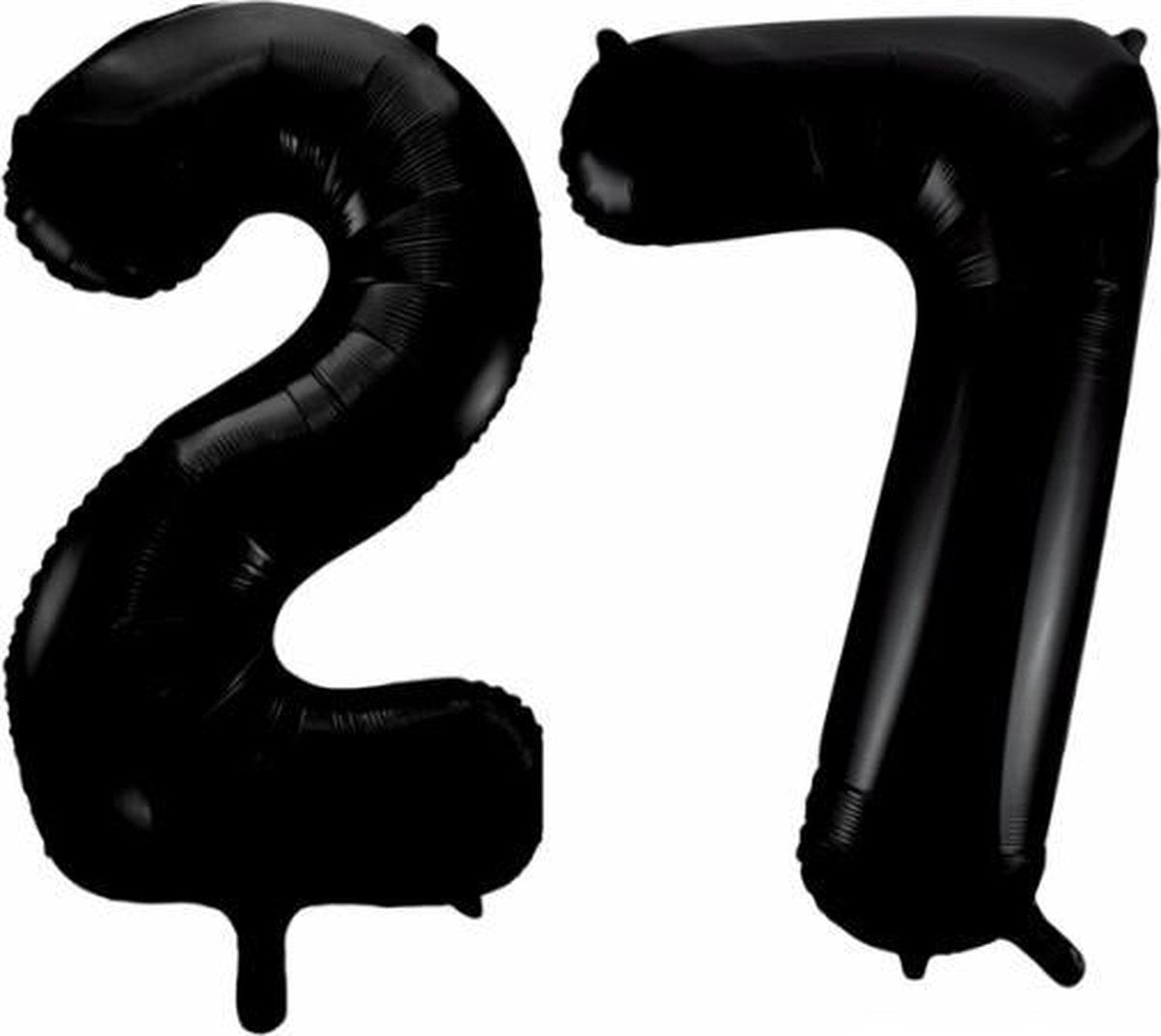 Folieballon 27 jaar zwart 86cm