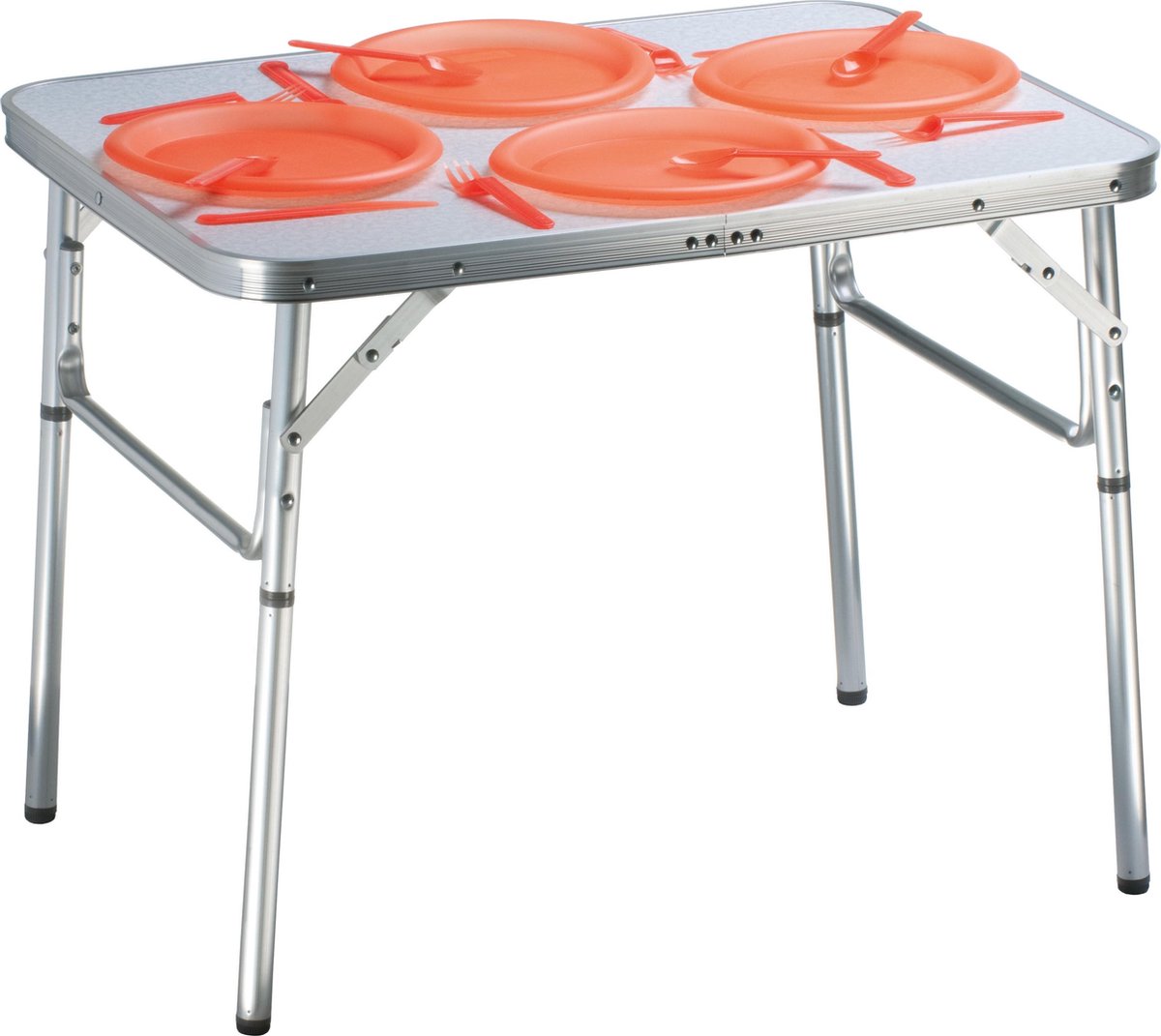 Campactive Campingtafel - Inklapbaar - Lichtgewicht - 2 Hoogtes: 25/ 59 cm - 75 x 55 cm