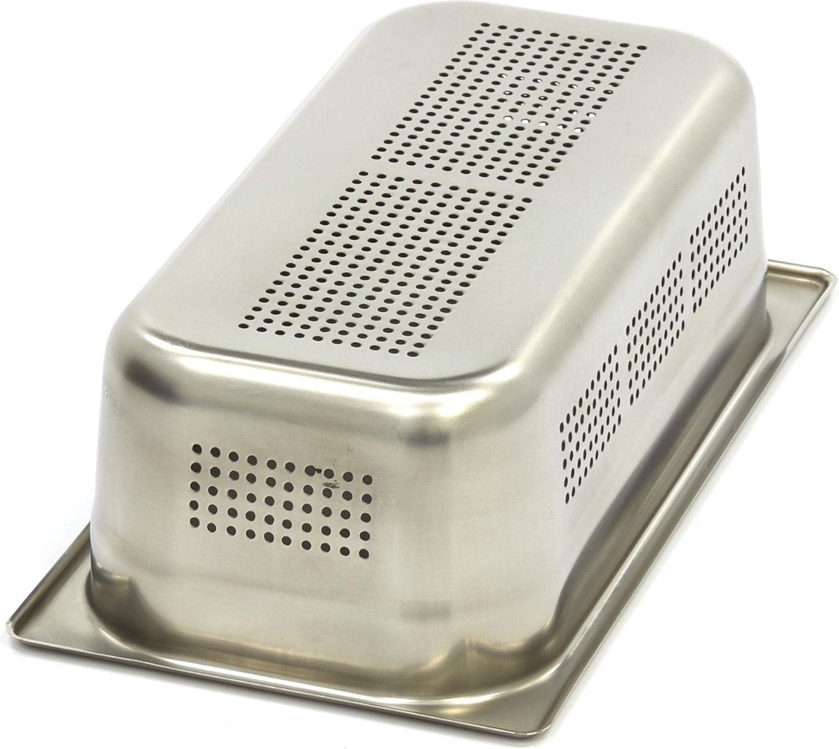 Geperforeerde GN Bak 1/3GN - 100 mm - 325 x 176 mm - RVS - Gastronorm Bak / GN Container met Gaatjes - Maxima