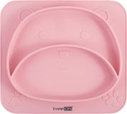 FreeON Siliconen baby bordje met vakken - Antislip bordje - Beer - Roze