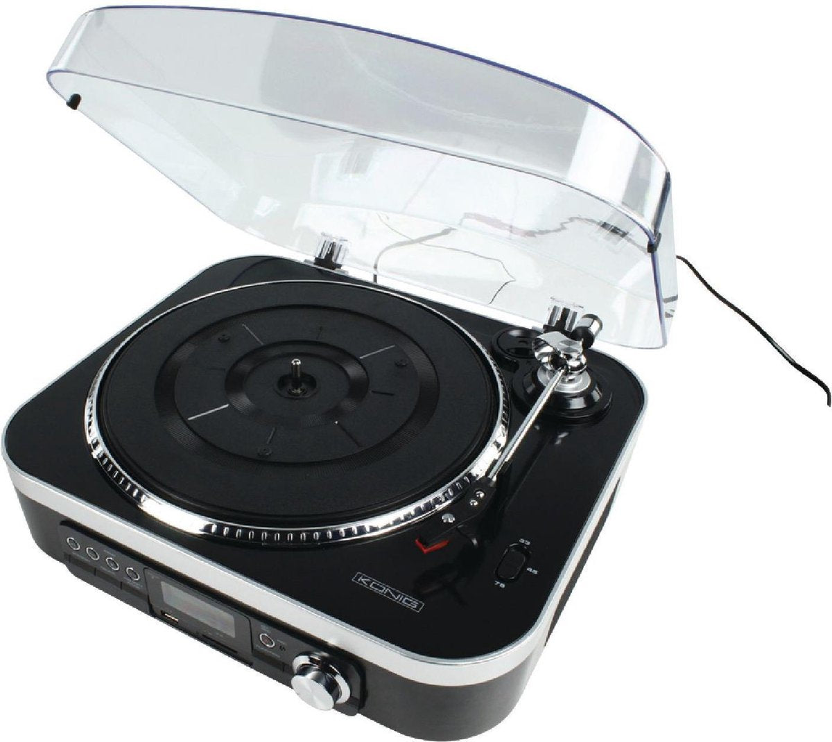 König - HAV-TT25USB - USB Platenspeler met Speakers - Zwart