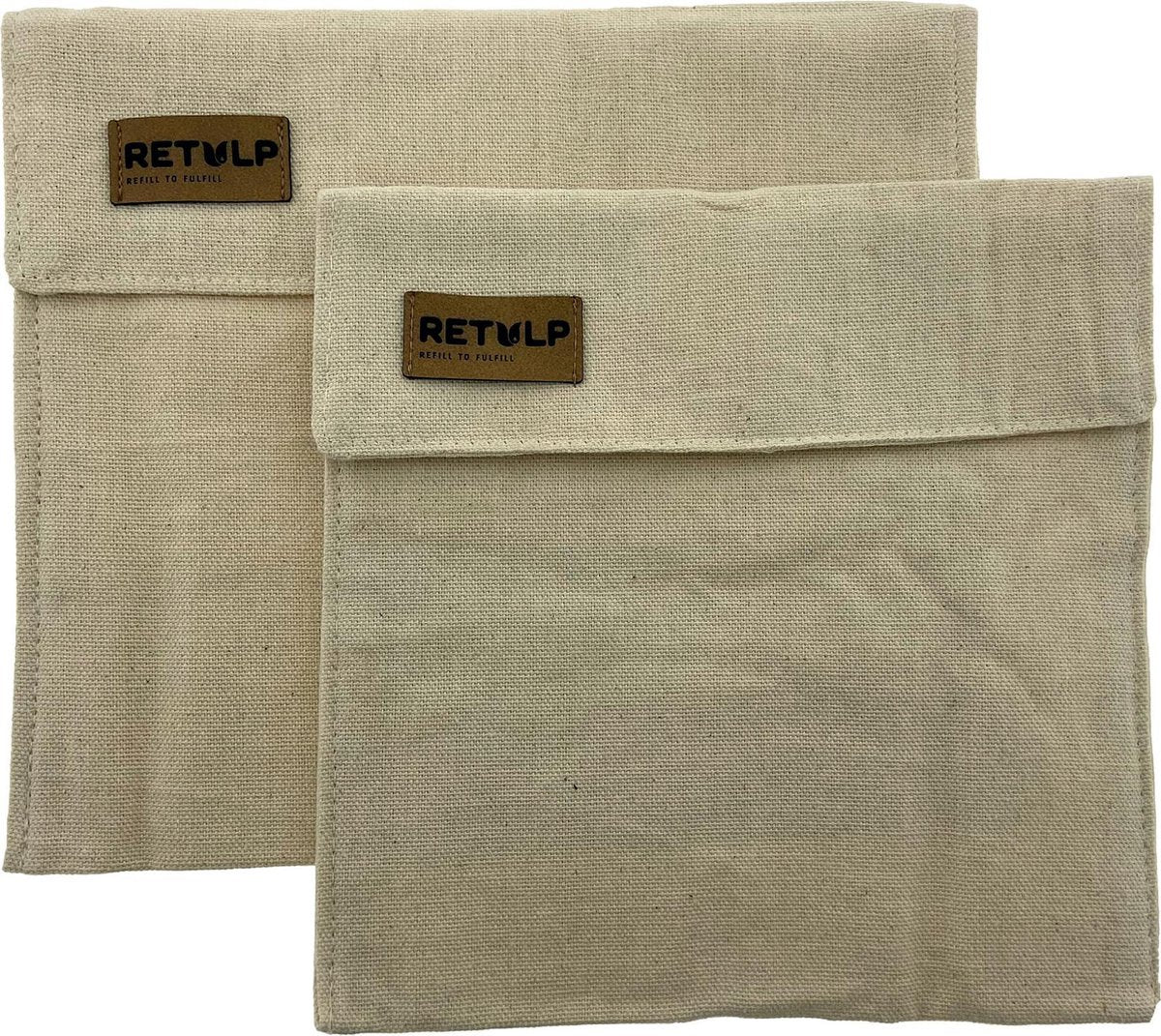 Retulp Lunch Bag - Herbruikbare Zakjes - Katoen - Bewaarzakje - Brood - 2 Stuks