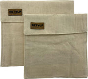 Retulp Lunch Bag - Herbruikbare Zakjes - Katoen - Bewaarzakje - Brood - 2 Stuks