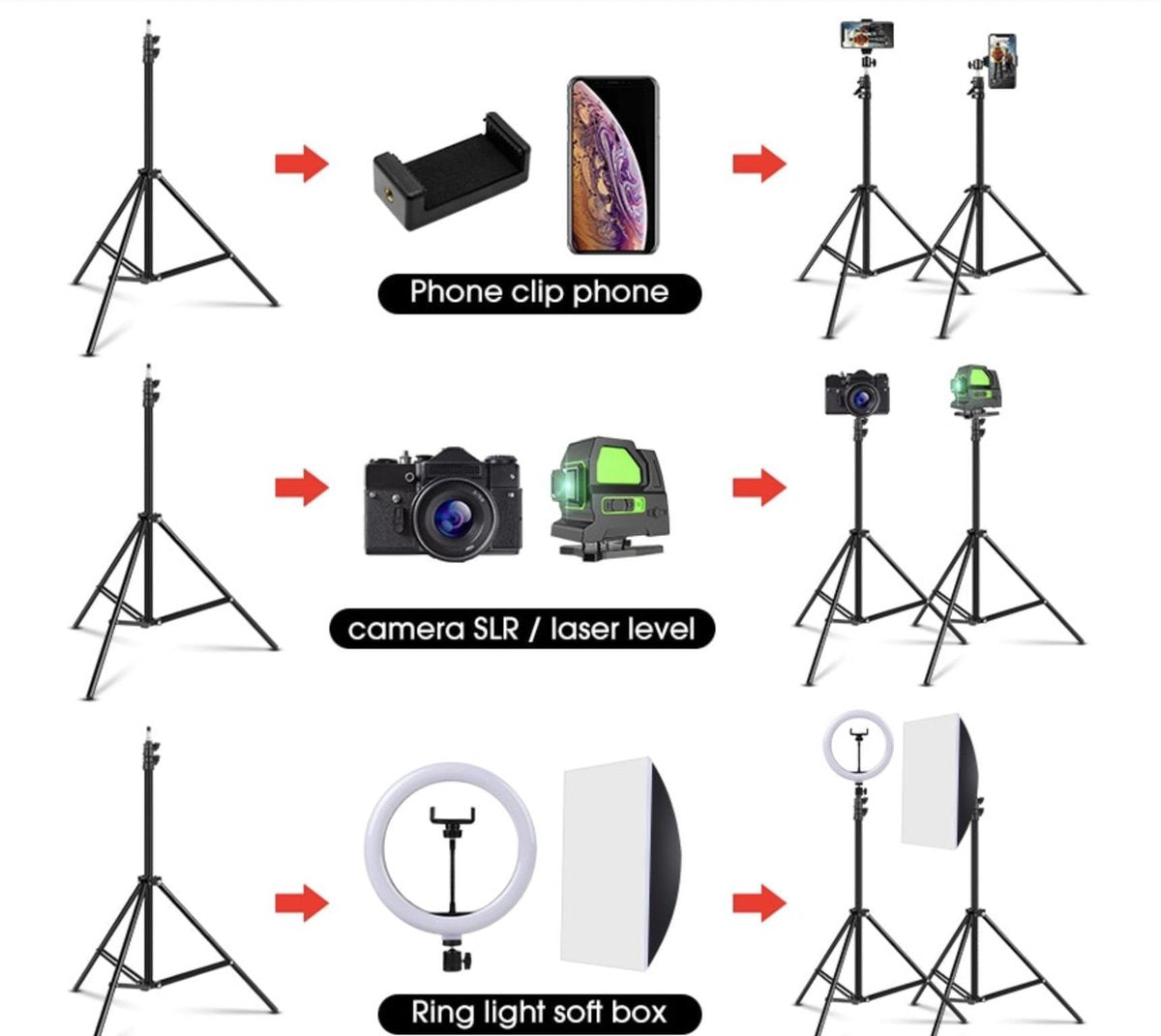 Statief 210cm Inc. Bluetooth Remote Shutter