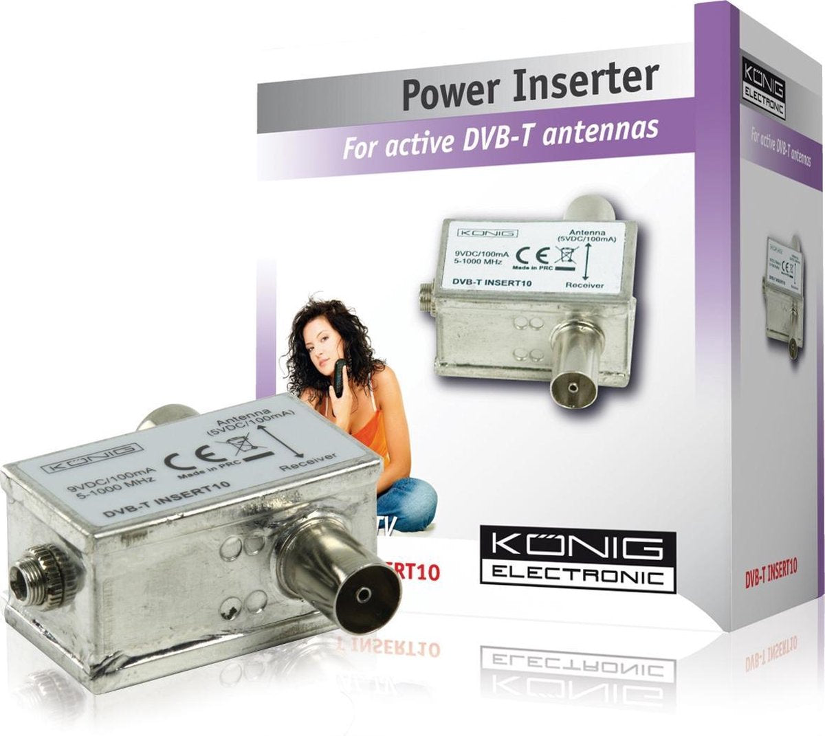 K\xf6nig DVB-T INSERT10 Professionele power inserter