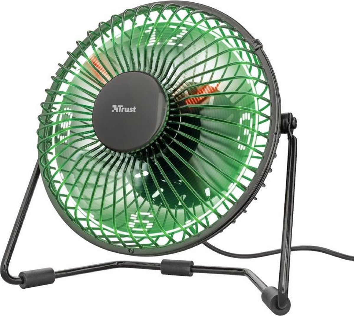 Trust Victu | Bureau Ventilator met Led Klok| USB | Zwart