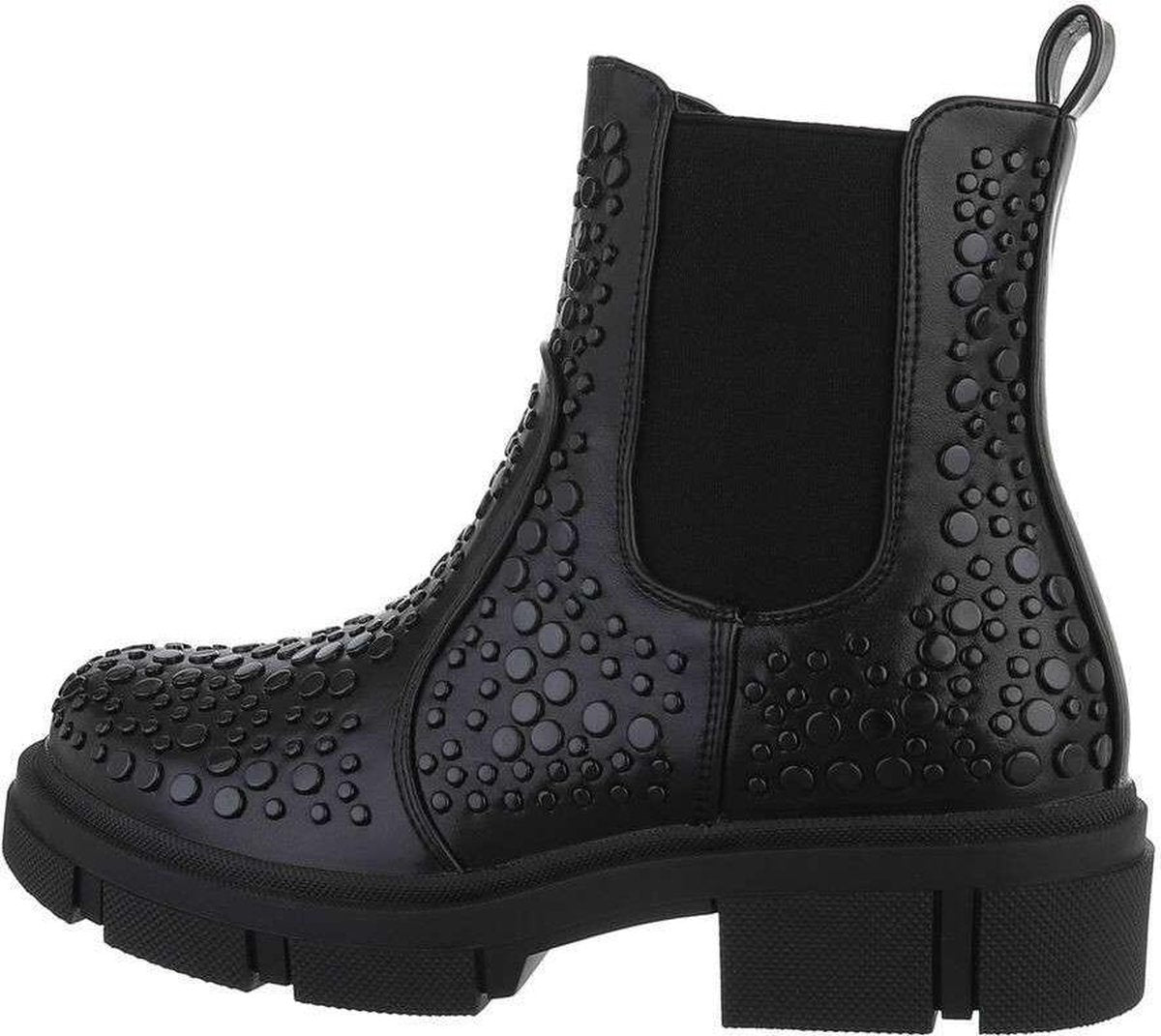Chelsea boots zwart met platte studs Zwart / 36