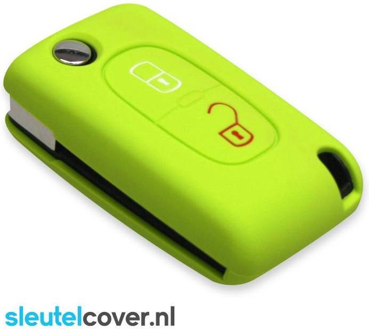 Citroën SleutelCover - Lime groen / Silicone sleutelhoesje / beschermhoesje autosleutel