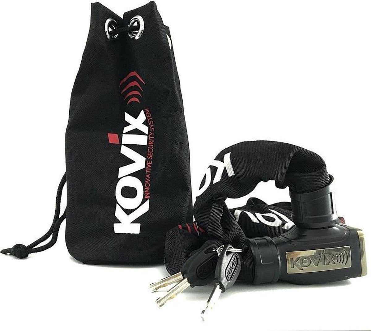 Kovix KCL8-120 Fiets Motor Kettingslot met Alarm 120db 8mm x 120cm
