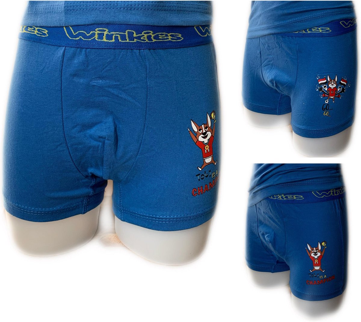 Embrator 2-stuks Jongens Boxershorts met opdruk kobaltblauw 140/146