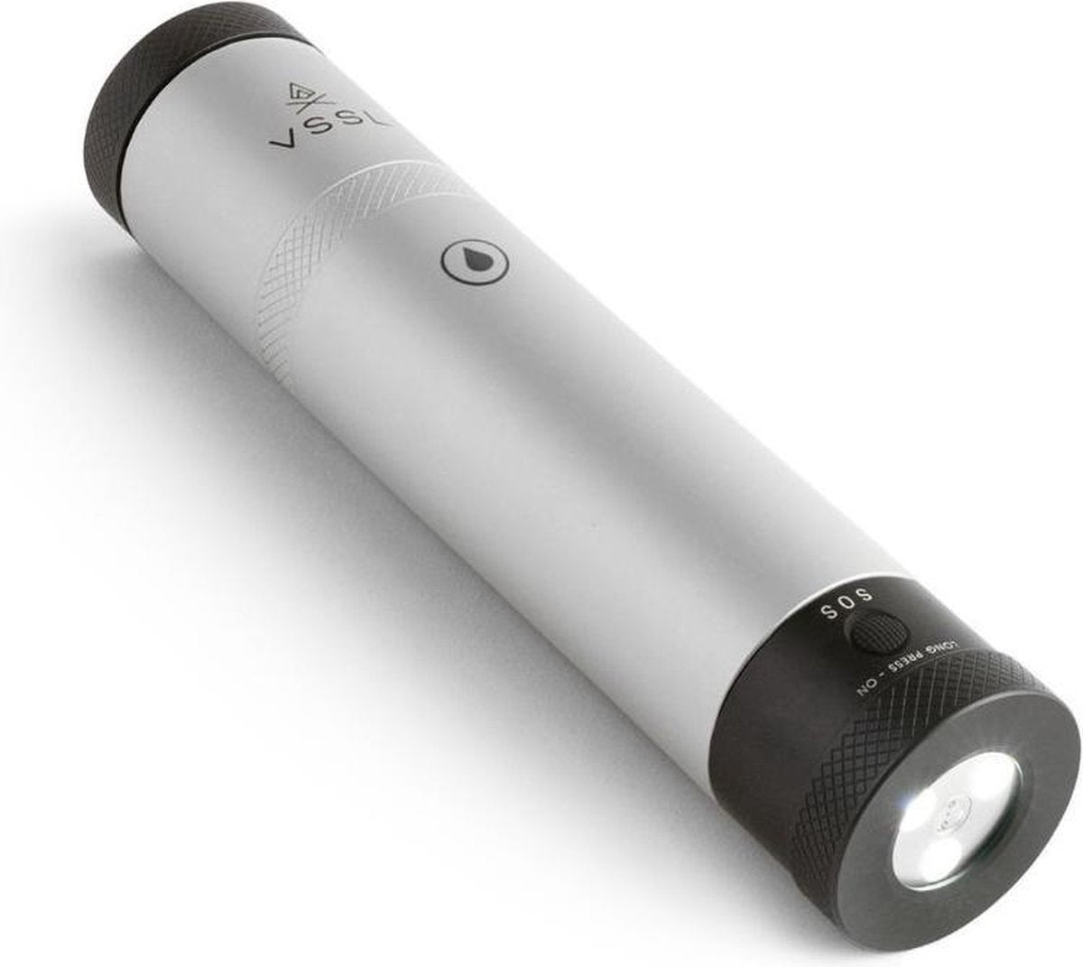 VSSL Flask Silver - Veldfles met kompas en zaklamp