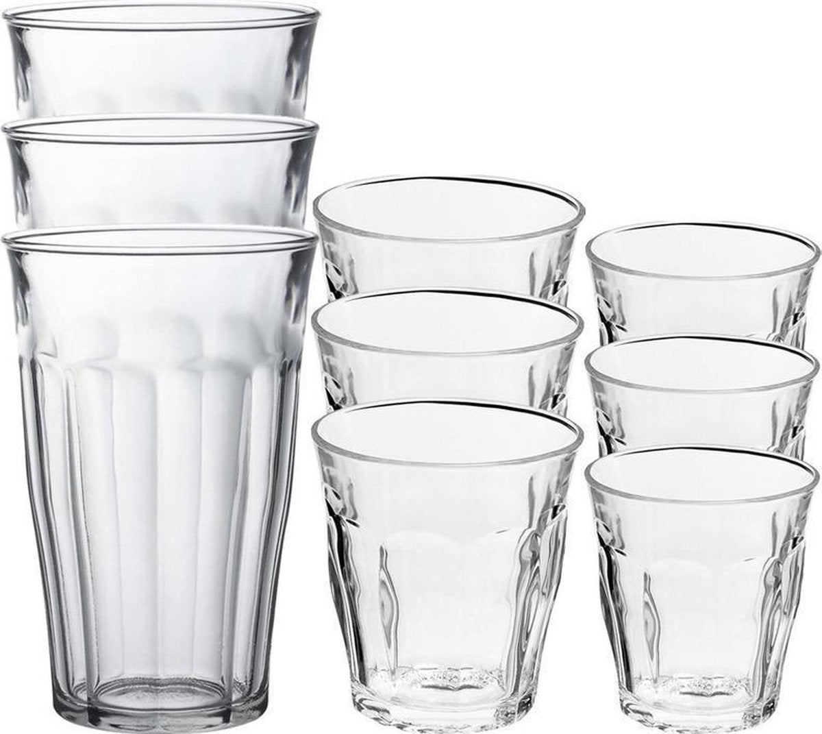 Drinkglazen/waterglazen Picardie set transparant 220/310/500 ml - 18-delig - koffie/thee glazen