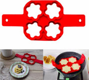 ProductGoods - Siliconen Bakvorm Ei Pannenkoek – Bakvorm Flipper - Maak de perfecte pannenkoeken gebakken eieren en omeletjes - Bakvorm ei – Bak eenvoudig 4 Gelijke Gerechten – Model Bloem